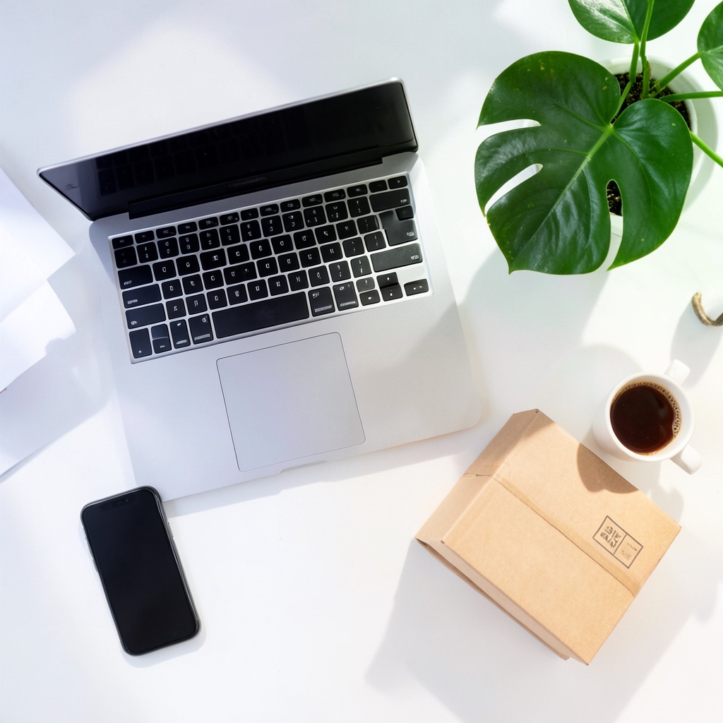 Flatlay mit Produkten, bereit zum Listen